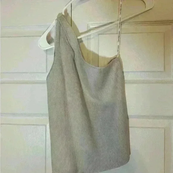 Calvin Klein Jeans Women's Ribbed One ShoulderTop Size Large NWT - Picture 3 of 5